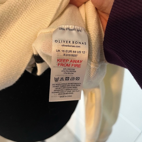 Oliver Bonas Breton stripe & heart sweater - Picture 7 of 9